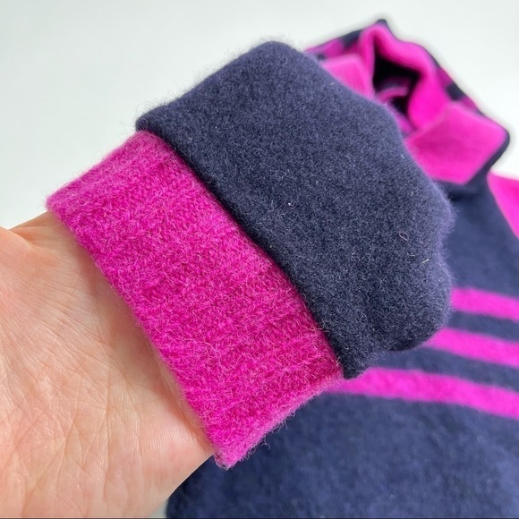 Rare! NEW Banbutsu 100% Wool Barbie Pink Purple Navy Striped Star Hoodie Shirt - Picture 8 of 14